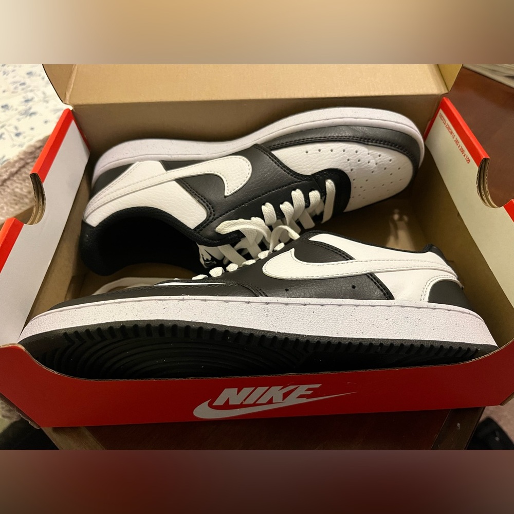 Women’s Nike Court Vision size 8 black/white sneakers